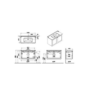 Vitra Root Classic Kapaklı Lavabo Dolabı 100 Cm Mat Retro Yeşil 68749 Beyaz