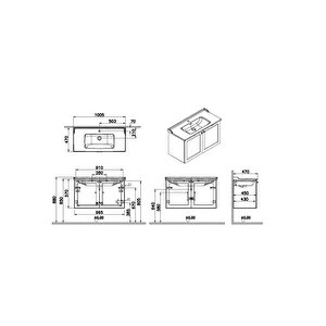 Vitra Root Classic Kapaklı Lavabo Dolabı 100 Cm Mat Retro Yeşil 68749