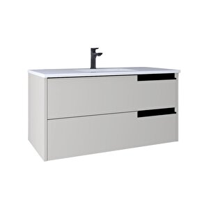 Eylül 100 Cm Lavabo Dolabı Vanilla Grey Kb100049 Beyaz