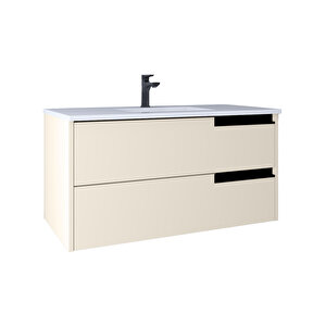 Eylül 100 Cm Lavabo Dolabı Vanilla Grey Kb100049 Beyaz