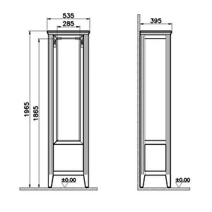 Vitra Valarte Boy Dolabı 55 Cm Mat Gri Sağ 62244