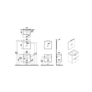 Vitra Mia Banyo Dolabı Seti Çekmeceli 60 Cm Altın Meşe 67092