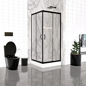 Kare Duşakabin + Duş Teknesi Tam Takım  90x90 Sifon Hediye