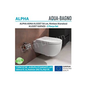 Alpha Asma Klozet + Yavaş Kapanan Kapak -i̇kili Set
