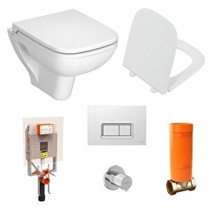 Vitra S20 Smoothflush (kanalsız) Asma Klozet 52cm + S20 Kapak + Vitra Gömme Rezervuar Set