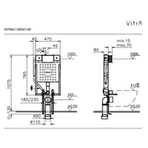 Vitra S20 Smoothflush (kanalsız) Asma Klozet 52cm + S20 Kapak + Vitra Gömme Rezervuar Set