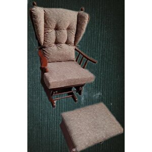 Sallanır Sandalye 90387model Ayaklık Minder Kayın Ceviz Renk Nubuk Kumaş Elyapım