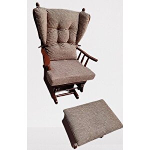 Sallanır Sandalye 90387model Ayaklık Minder Kayın Ceviz Renk Nubuk Kumaş Elyapım