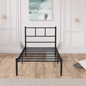 Karyola, Cemre Metal Karyola, 90x190 Cm, Siyah Renk