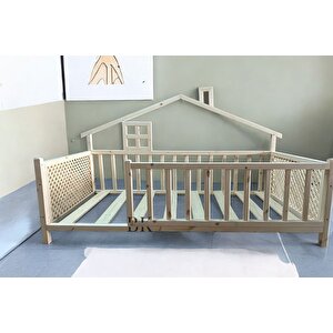 Baby Kinder delux Doğal Ahşap Montessori Bebek Ve Çocuk Karyolası
