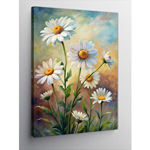 Kanvas Tablo Beyaz Papatyalar 70x100 cm