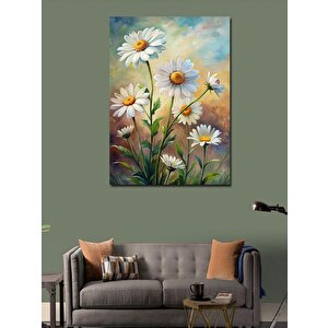 Kanvas Tablo Beyaz Papatyalar 70x100 cm