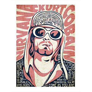 Kurt Cobain Nirvana Desenli Mdf Tablo 35cm X50cm 35x50 cm