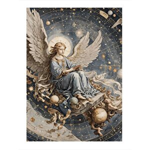 Melek Ve Yıldız Haritası Mdf Poster 25cmx 35cm 25x35 cm