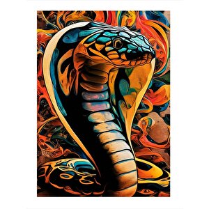 Renkli Kobra Yılan Art Mdf Tablo 25cmx 35cm 25x35 cm