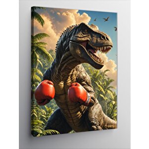 Kanvas Tablo Boksör Dinozor