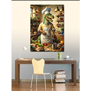 Kanvas Tablo Aşçı Dinozor 70x100 cm