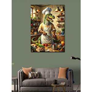 Kanvas Tablo Aşçı Dinozor 70x100 cm
