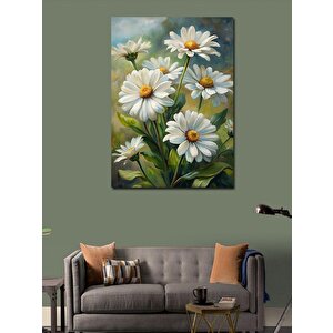 Kanvas Tablo Beyaz Papatyalar 100x140 cm