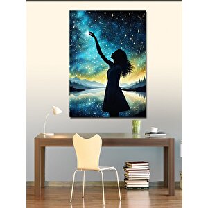 Kanvas Tablo Yıldızlar Ve Kadın 100x140 cm