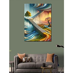 Kanvas Tablo Gökyüzüne Tırmanan Merdivenler 100x140 cm