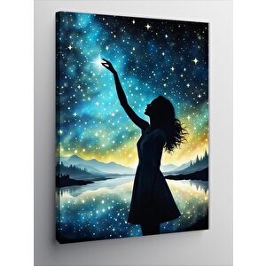 Kanvas Tablo Yıldızlar Ve Kadın 70x100 cm