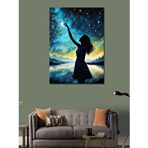 Kanvas Tablo Yıldızlar Ve Kadın 70x100 cm
