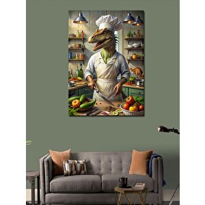 Kanvas Tablo Aşçı Dinozor 70x100 cm