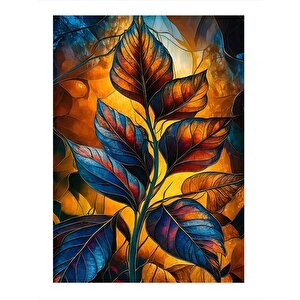 Renkli Yapraklar Tasarım Mdf Tablo 35cm X50cm 35x50 cm
