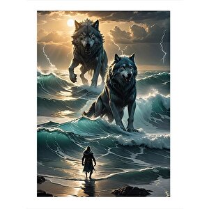 Dev Kurtlar Tasarım Mdf Tablo 25cmx 35cm 25x35 cm