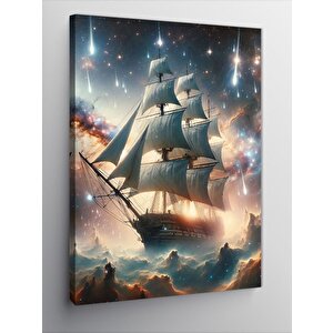 Kanvas Tablo Yelken Tekne Ve Yıldızlar 70x100 cm