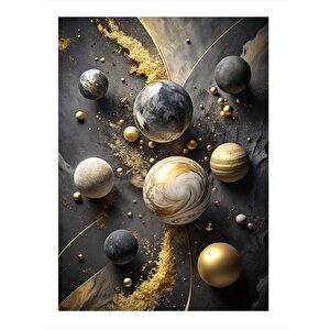 Renkli Gezegenler Hediyelik Mdf Tablo 25cmx 35cm 25x35 cm