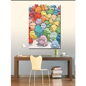 Kanvas Tablo Renkli Kurbağalar 100x140 cm
