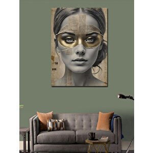 Kanvas Tablo Sarı Yıldızlı Maskeli Kız