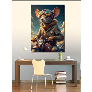 Kanvas Tablo Motosiklet Kullanan Fare 70x100 cm