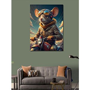 Kanvas Tablo Motosiklet Kullanan Fare 70x100 cm