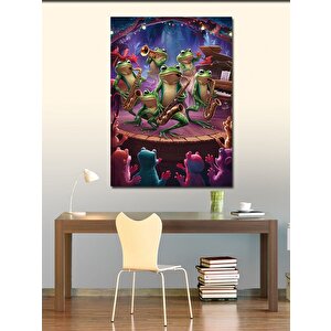 Kanvas Tablo Müzik Yapan Kurbağalar 100x140 cm