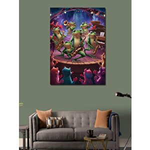 Kanvas Tablo Müzik Yapan Kurbağalar 100x140 cm