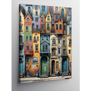 Kanvas Tablo Renkli Binalar 100x140 cm