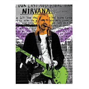 Nirvana Kurt Cobain Desenli Mdf Tablo 35cm X50cm 35x50 cm