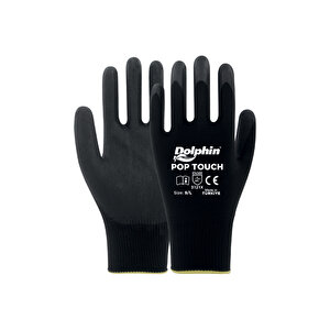 Polyester Poliüretan İş Eldiveni Siyah Pop Touch 9-l L
