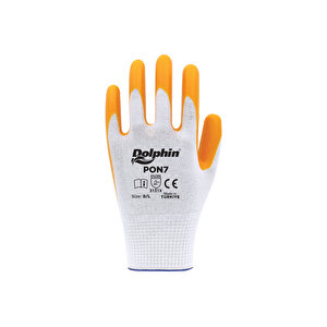 Polyester Nitril İş Eldiveni Beyaz/sarı Pon7 9-l L
