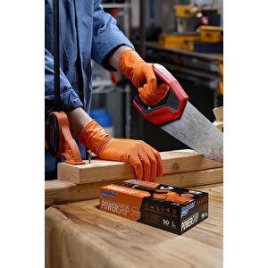 Powergrip Ekstra Kalın Turuncu Nitril Eldiven (50 Adet/kutu) Ts00003984 XL
