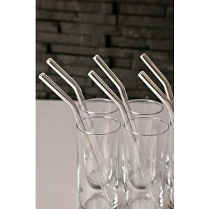6 Lı Şeffaf Eğimli Cam Pipet Mit1003