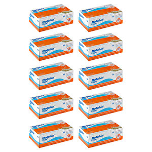Beyaz Lateks Eldiven Pudrasız (m) 100lü Paket 10 Adet M