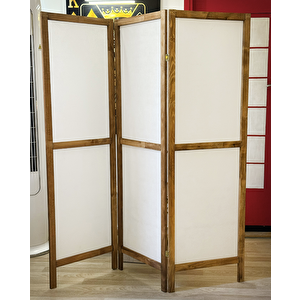 Ahşap Paravan Panel Kumaş Seperatör Paravan 6006