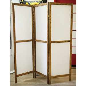Ahşap Paravan Panel Kumaş Seperatör Paravan 6006
