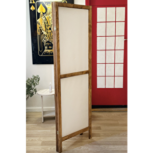 Ahşap Paravan Panel Kumaş Seperatör Paravan 6006