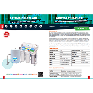 Boğazi̇çi̇ 10 İnç 200 Gpd Su Aritma Ci̇hazi