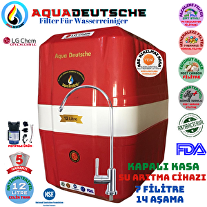 Aqua Deutsche Plus Kirmizi-beyaz 12 Li̇tre 7 Fi̇li̇tre 14 Aşama Pompali Su Aritma Ci̇hazi